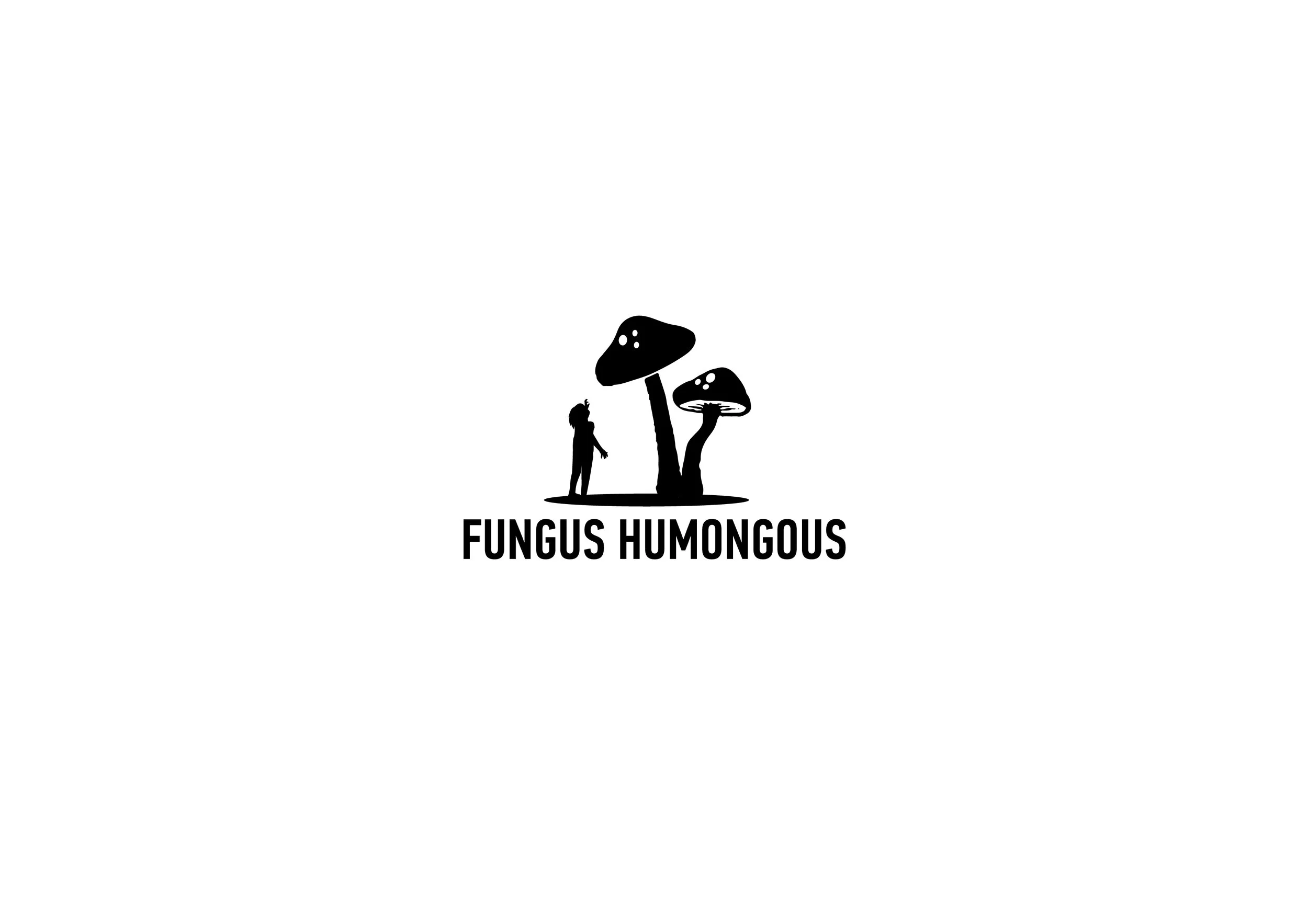 A logo with two mushroom illustrations and a human silhouette, with the text "FUNGUS HUMONGOUS" underneath.