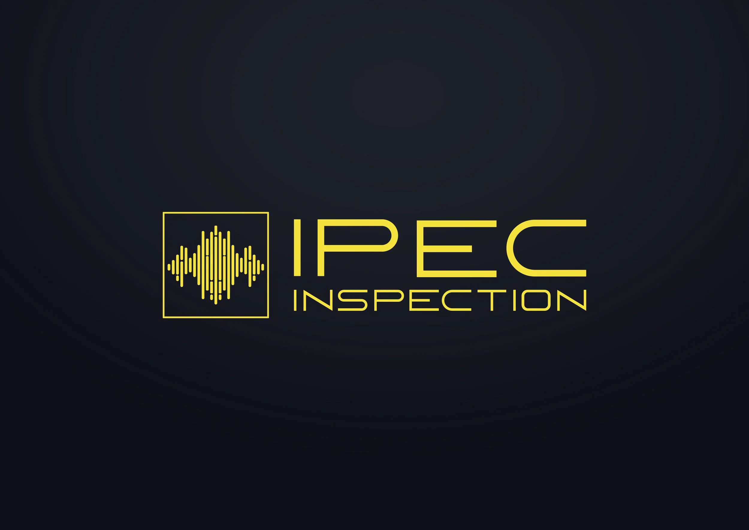Logo for IPEC Inspection featuring a yellow audio waveform inside a square and stylized yellow text on a dark background.