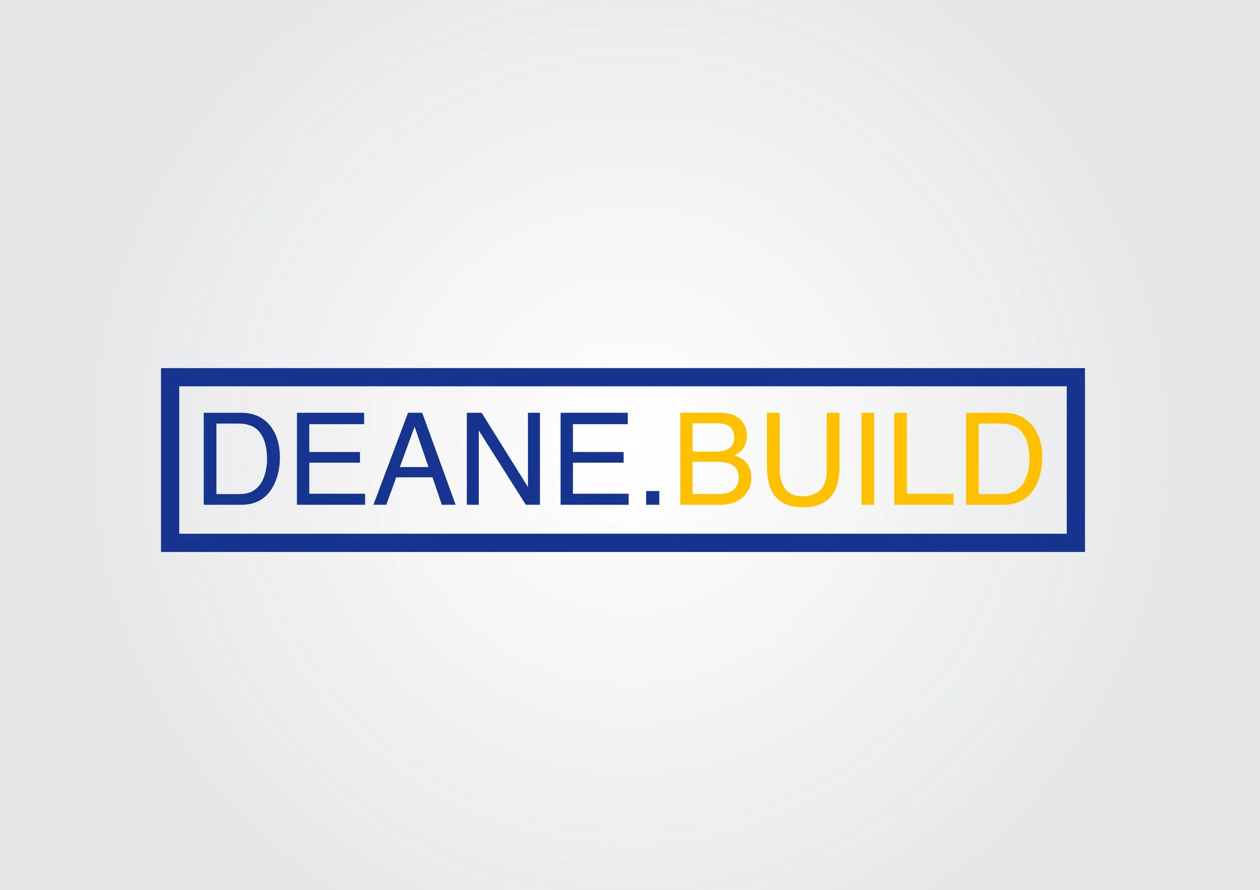 Logo with a blue rectangular outline containing the text 'DEANE.BUILD', with 'DEANE' in blue and 'BUILD' in yellow.