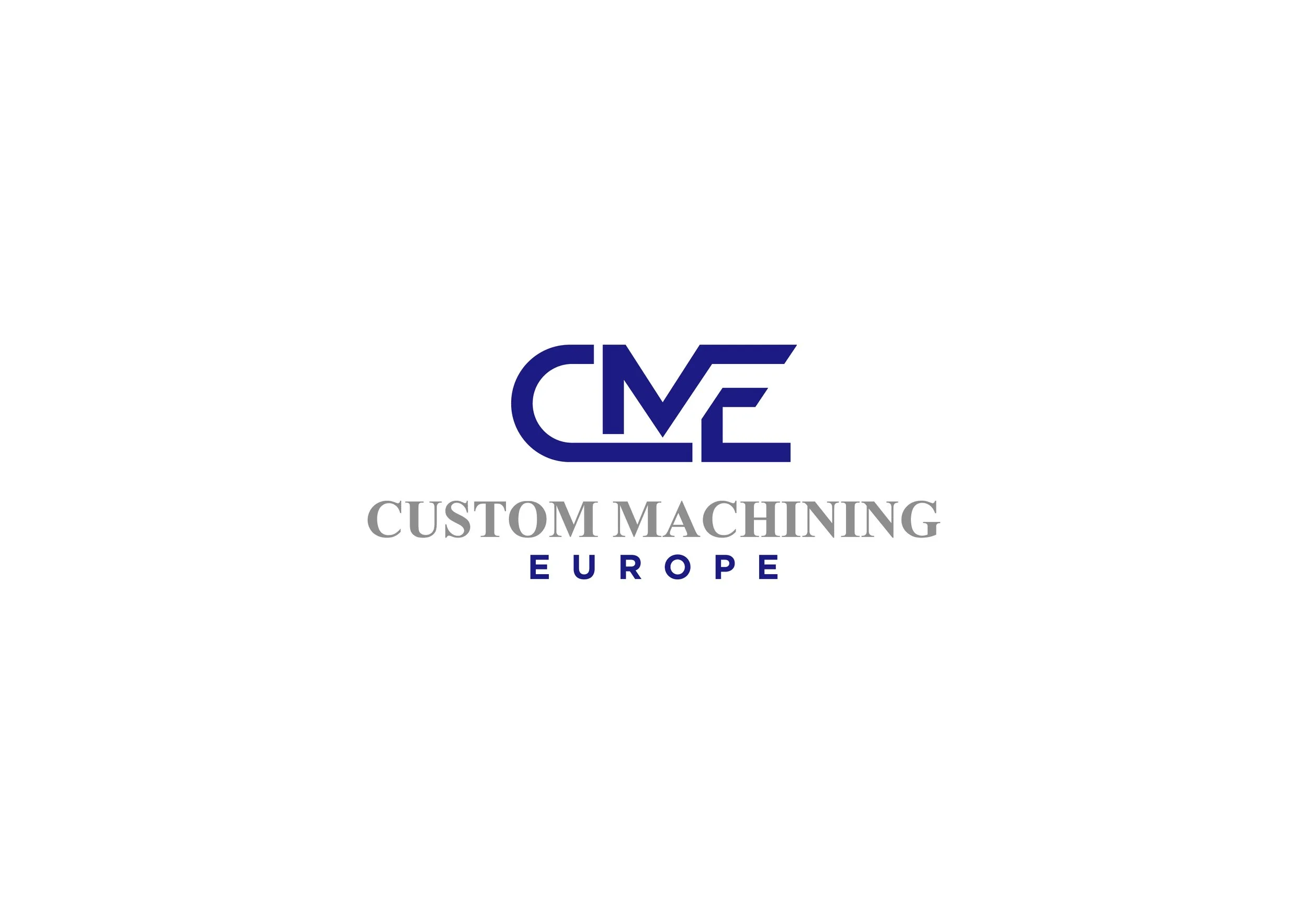 Logo of CME Custom Machining Europe with blue and gray text on a white background.
