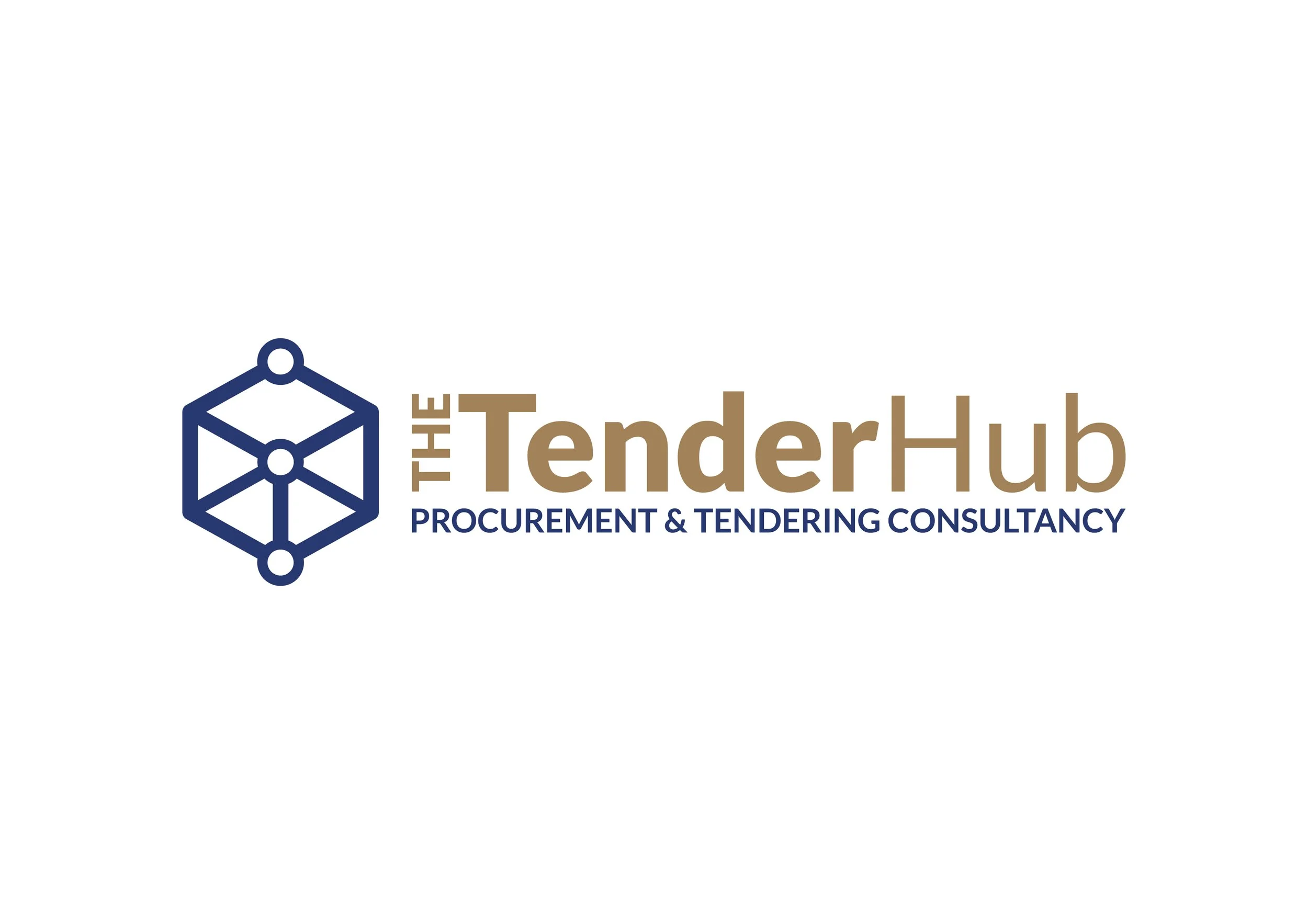 The logo of The Tender Hub, featuring a blue geometric cube design and brown and navy blue text that reads 'The Tender Hub Procurement & Tendering Consultancy'.