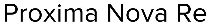 Proxima Nova typeface specimen showing a hybrid geometric grotesque alphabet