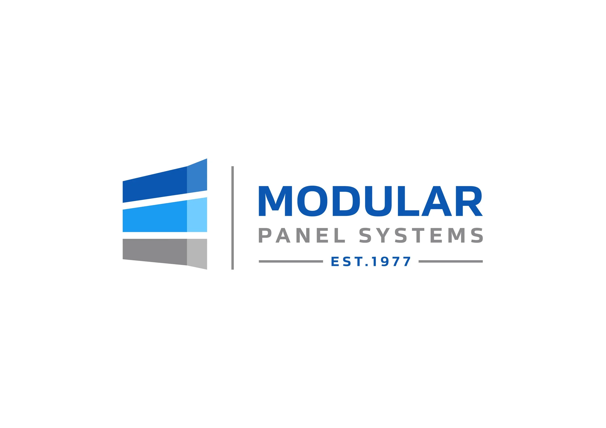 The Modular Panel Systems logo, a client wordmark set in a bold sans serif next to a blue folded panel symbol.